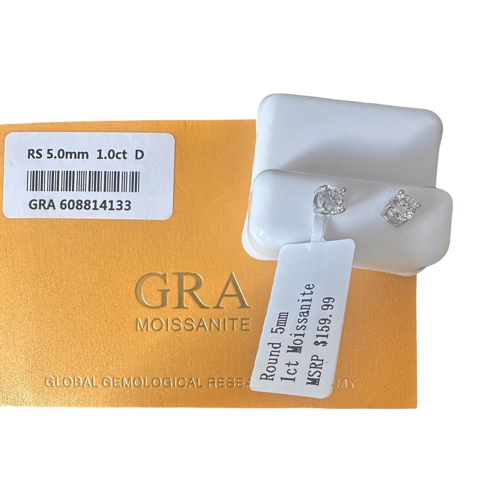 Moissanite Silver Stud Earrings